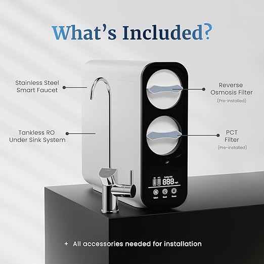 Mist- Reverse Osmosis Water Filter, Under Sink Water Filtration, Tankless RO System, 2:1 Pure to Drain Reduces TDS, 600 GPD, Smart Visual Display, IAPMO Certified, Undersink System
