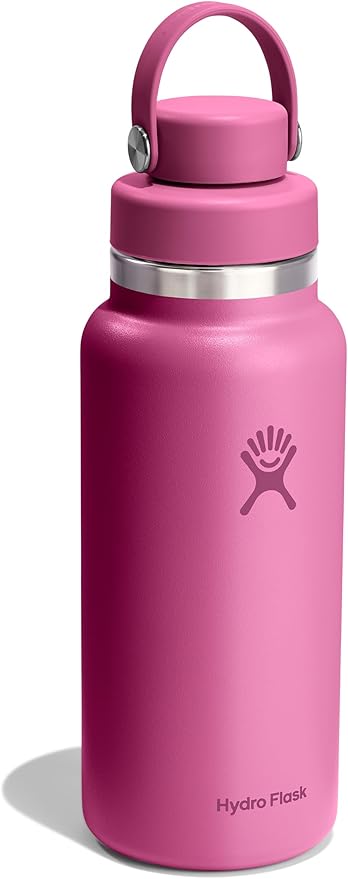 Hydro Flask Water Bottle - Insulated Stainless Steel - Wide Mouth Chug Lid, Non Spill, Leakproof in 32 Oz Reef Pink