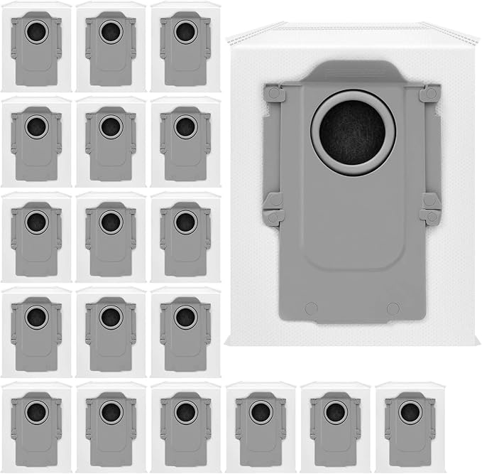 18 Packs Activated Carbon Dust Bag for Roborock Saros 10/10R/Qrevo/Qrevo S/Qrevo Pro/Qrevo Plus/Qrevo MaxV/Qrevo Master/Qrevo Curv/Qrevo Edge/S8 MaxV/S8 Max Ultra Robot Vacuum, 2.7L Large Capacity - AquaVibe