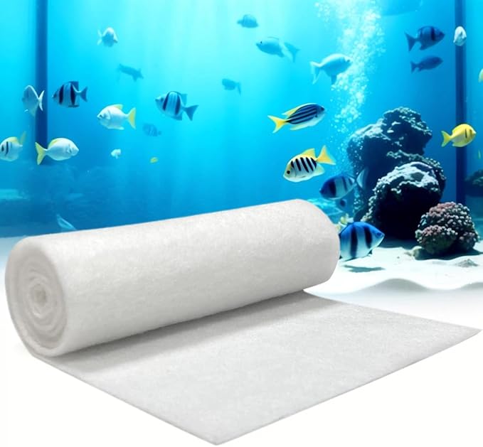 Aquarium Filter Floss for Fish Tank Filters -Micro Fine Multi-Layer Aquarium Filter Pad-Filter Media Roll for Crystal Clear Water Cut to Size 12"x72"x0.13"