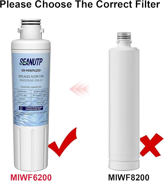 MIWF6200 Filter Replacement for Midea® MIWF6200 MF-2008-R2, Midea® MRQ22D7AST MRS26D5AST MRS26D7AST (1 Pack)