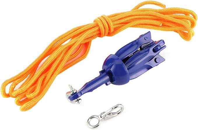 Anchor Kit Aluminum Alloy Folding Anchor for Boats Kayak Canoe Sailboat, 4 Tine Rope Hook Watercraft Acc for Boats, Outdoor Activity Waterskiing