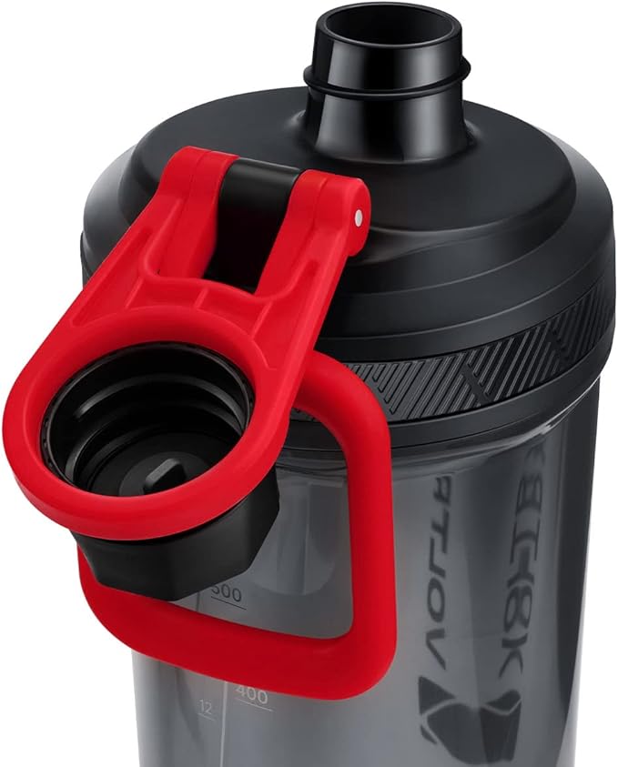 VOLTRX Shaker Bottle, Gallium USB C Rechargeable Electric Protein Shake Mixer, Shaker Cups for Protein Shakes and Meal Replacement Shakes, BPA Free, Made with Tritan, red, 27oz
