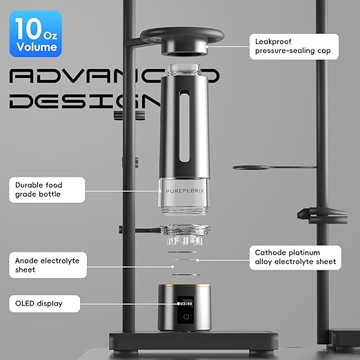 Hydrogen Water Bottle Generator-Up to 8100 PPB Molecular Hydrogen, 12-Hour Hydrogen Retention, IHSA Certified SPE/PEM Tech, Portable Hydrogen Bottle, Healthy Gift (Platinum)