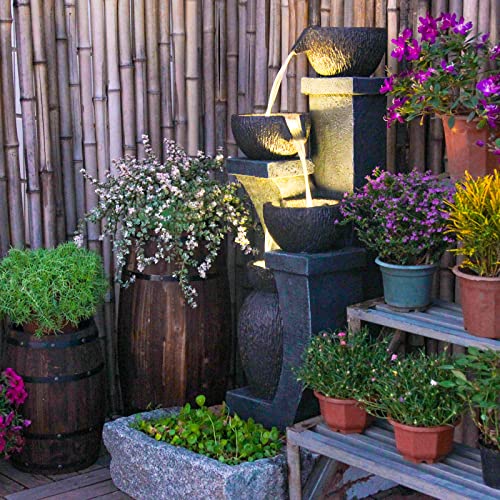 Outdoor Garden Water Fountain 4 Tiers 37.4" H Cascading Fountains