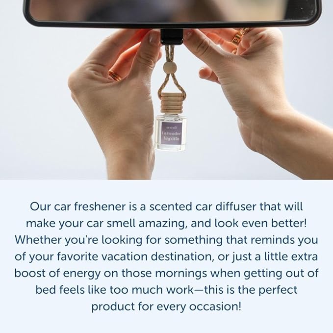 CE Craft Hanging Car Air Freshener – Fragrance Oil Diffuser with Essential Oils – Long-Lasting Aromatherapy Scents for Automobiles – 4 Pack, Floral