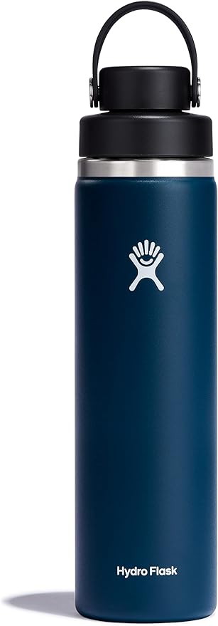 Hydro Flask Water Bottle - Insulated Stainless Steel - Wide Mouth Flex Chug Lid, Non Spill, Leakproof in 24 Oz Indigo Blue