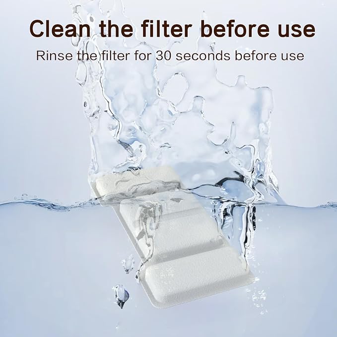 Cat Water Fountain Filter for 108oz/3.2L Stainless Steel Automatic Cat Fountains,Pet Water Dispenser Filter Replacement,Contains 8 Filters and 4 sponges