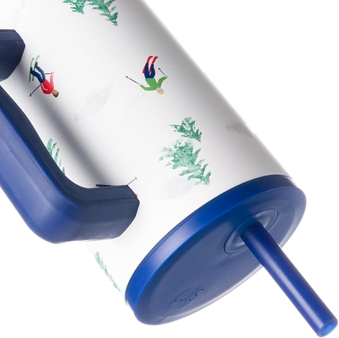 Simple Modern 40 oz Tumbler with Handle and Straw Lid | Leak-Proof Insulated Stainless Steel Water Bottle Travel Mug Cupholder Use | Gifts for Women Men Him Her | Trek Signature | Downhill Skiing