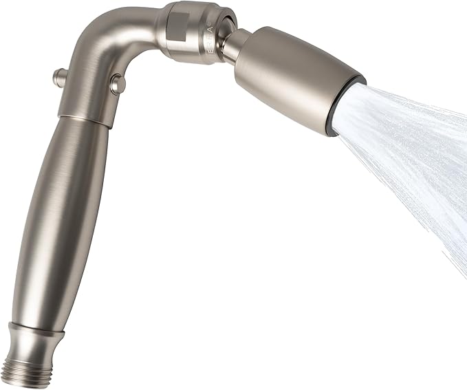 High Sierra® Solid Metal Handheld Shower Head, Lead-Free, with Built-In Trickle Valve. Shower Hose and Holder Not Included. Low Flow 1.5 GPM. Brushed Nickel