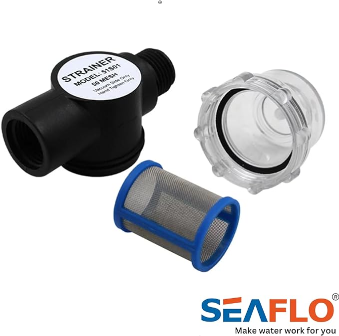 SEAFLO 51S01 Strainer - 1/2" NPSM Inlet/Outlet (02-Pack)