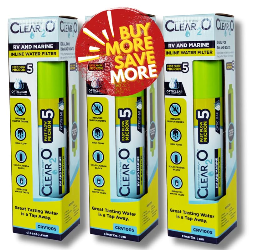 CRV1005 3 RV & MARINE INLINE WATER FILTERS