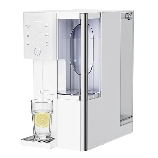 Reverse Osmosis Water Filter Countertop System, 5-Stage RO Filtration, Instant Hot Water with 4 Temperature Settings, BPA-Free, White, for Home Kitchen