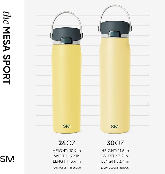 Simple Modern Mesa Sport Water Bottle with Covered Chug Lid | 30oz Cup Holder Friendly Insulated Stainless Steel Bottle for Gym, Sports and Travel | Golden Bear