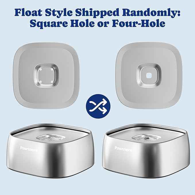 Pawtners All Stainless Steel Dog Water Bowl No Spill,135oz Anti-Splash Dog Bowl with Non-Slip Base, Spill Proof for Medium Large Messy Drinkers, Slow Drinking, Slobber Stopper,Easy to Clean