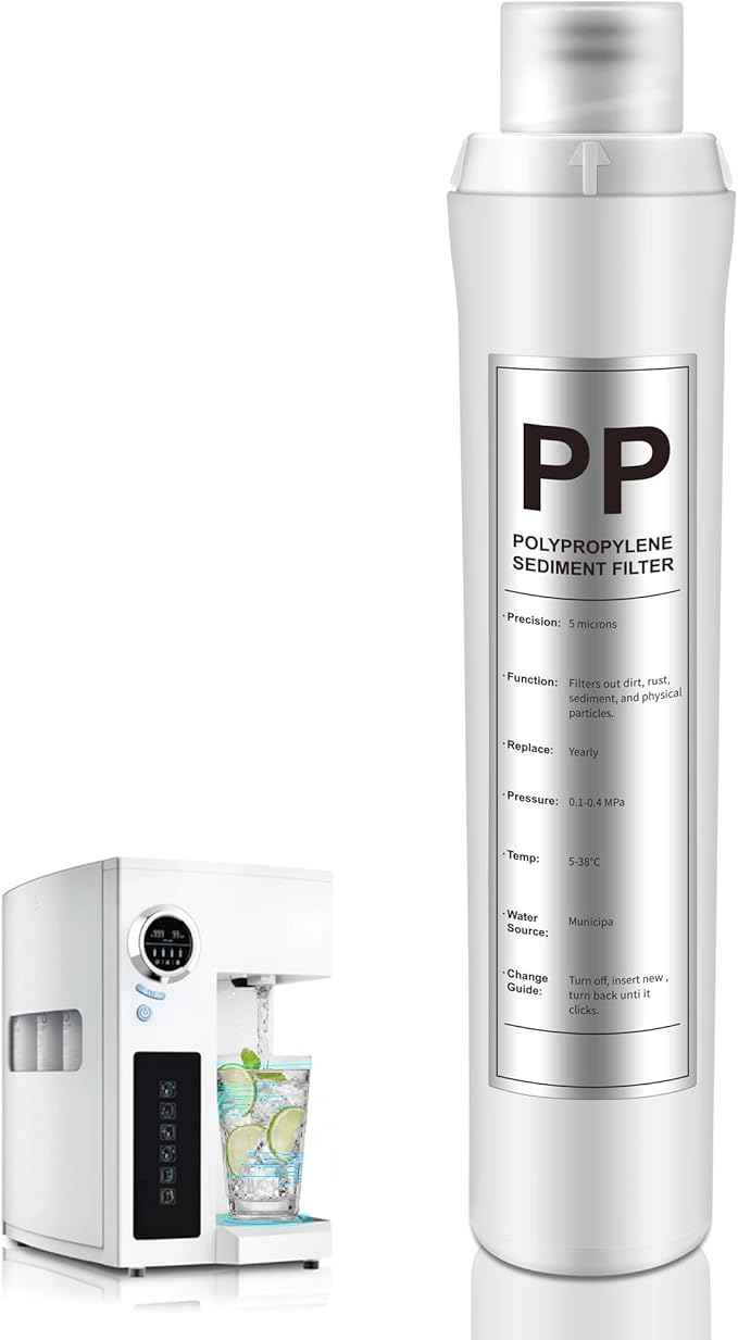 1 Pack PP Water Filter Replacement Compatible with Bluevua RO100ROPOT, 1 PP Water Filters, Improved Drink Quality, Easy to Replace for Household Daily Use Drinking