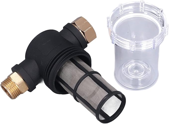 Sonew Garden Hose Inlet Filter for High Pressure Washer, Inline Sediment Filter Attachment, for RV Camping Car Wash Water Hose