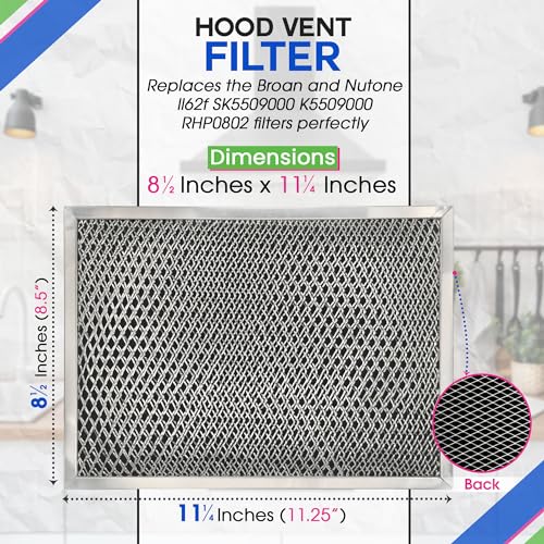 Stove Vent Filter 8.5" x 11.25" LL62F Fits Broan Range Hood Filter