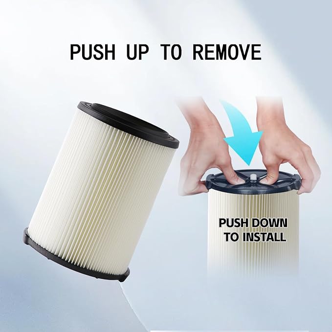 VF4000 Replacement Filter for 72947 Wet Dry Vac 5 to 20-Gallon 6-9 Gal Husky Craftsman 17816 Vacuum Compatible WD5500 WD0671 RV2400A RV2600B Washable & Reusable Replace VF4000 Filter (2 Pcs) - AquaVibe