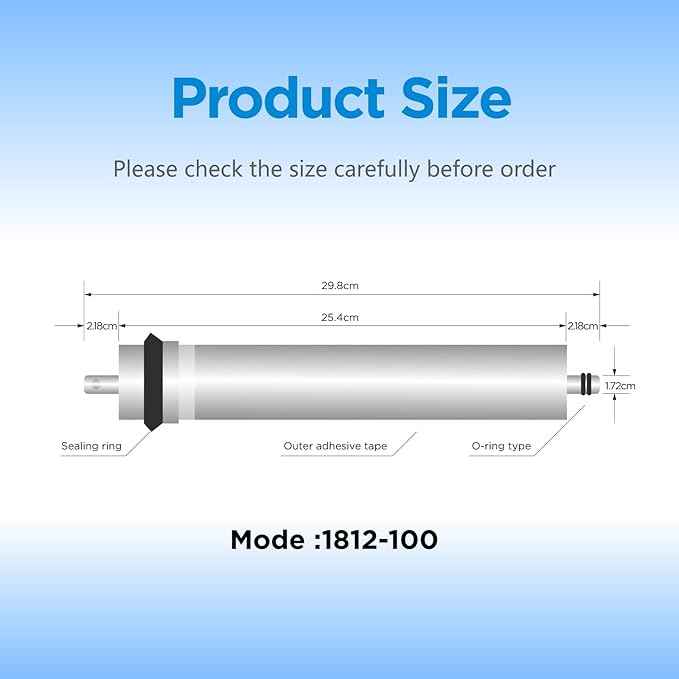 100 GPD RO Membrane Filter Replacement, 12" x 2.0" Reverse Osmosis Water Filter Membranes Replacement for Home Drinking Under Sink RO Water Filtration System, 2-Pack