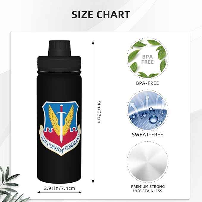 Acc Shield Water Bottle 18 Oz Stainless Steel Water Bottles Leak Proof Outdoor Sports Insulated Water Bottle Funny Bottle Water