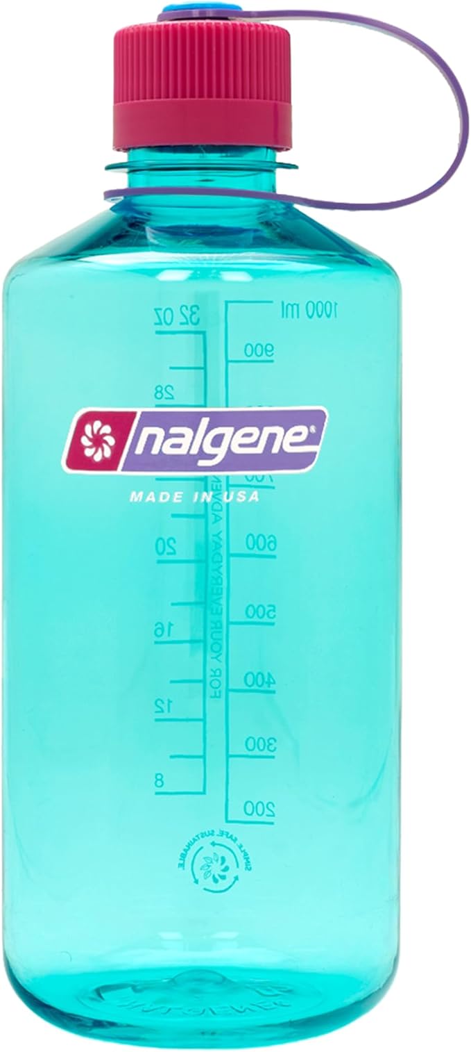 Nalgene 32 oz Narrow Mouth Water Bottle | BPA-Free, Durable & Leak Proof, Lightweight Bottle for Gym, Office & Travel, Surfer