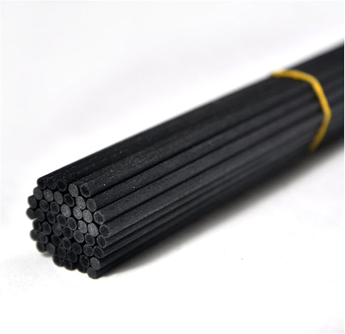 50 Pieces Fiber Reed Diffuser Replacement Refill Sticks for Aroma Fragrance (Black, 12" x4mm) - AquaVibe