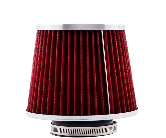 4"Universal Clamp-on Air Intake Filter - Washable, High-flow，Lower intake air temperature, Inlet Cold Air Cone Replacement