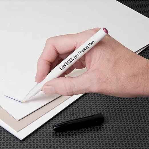 Lineco, PH Testing Pen, Pen Tester for Paper or Paperboard Products, Easy to Testing Paper, Turn Purple On Ph Neutrality Papers, 2 Pack