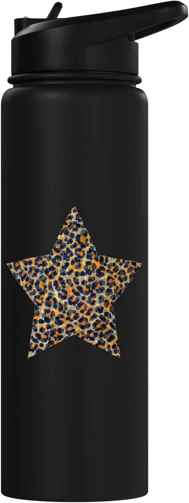 Star Shape - Cute Cheetah Leopard Print Graphic Stainless Steel Insulated Water Bottle