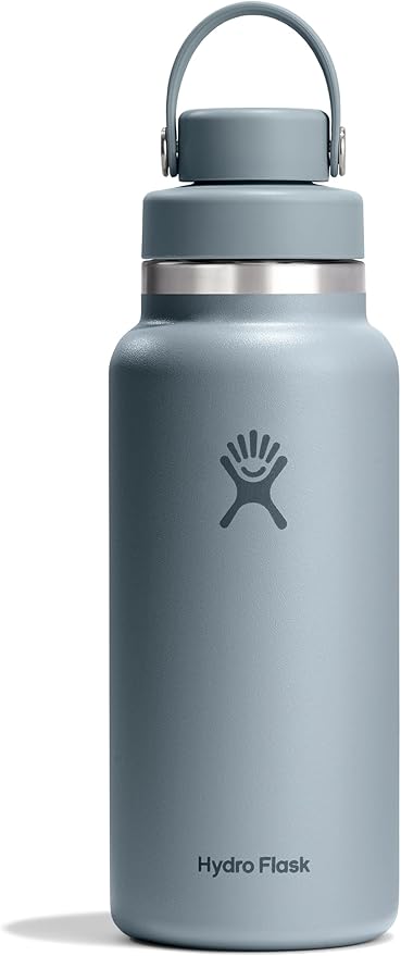 Hydro Flask Water Bottle - Insulated Stainless Steel - Wide Mouth Flex Chug Lid, Non Spill, Leakproof in 32 Oz Shale Gray