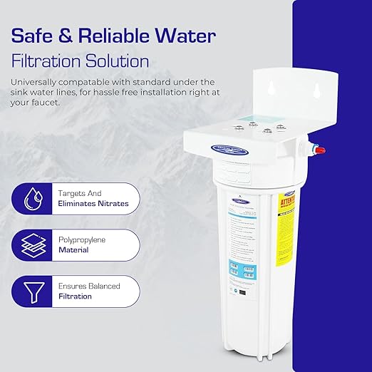 Crystal Quest Under Sink Water Filtration System 1000-Gallon Capacity Advanced Under Counter Filter for Kitchen & Drinking Water Complete Under-Sink Removes Chlorine,Sediment,Lead & Odor Easy Install