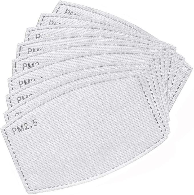 Adult PM2.5 Activated Carbon Filter Insert 5 Layers Replacement Anti Haze Face Filter Paper (30 Pieces)