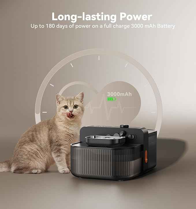 FEELNEEDY Wireless No Filters Cat Water Fountain, Wastewater Separation, Stainless Steel Bowl, 3000mAh 3.5L Pet Water Fountain for Indoor Cats & Dogs Dispenser, Black