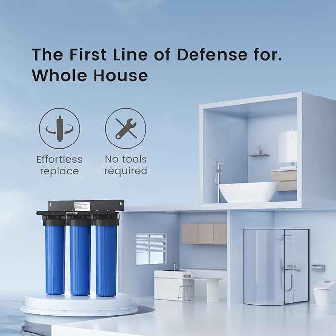 Waterdrop Whole House Water Filter, Carbon Filter, Reduce Iron & Manganese Filter Cartridge, Replacement for, Any 20" x 4.5" System, 5 Micron, 2 Pack
