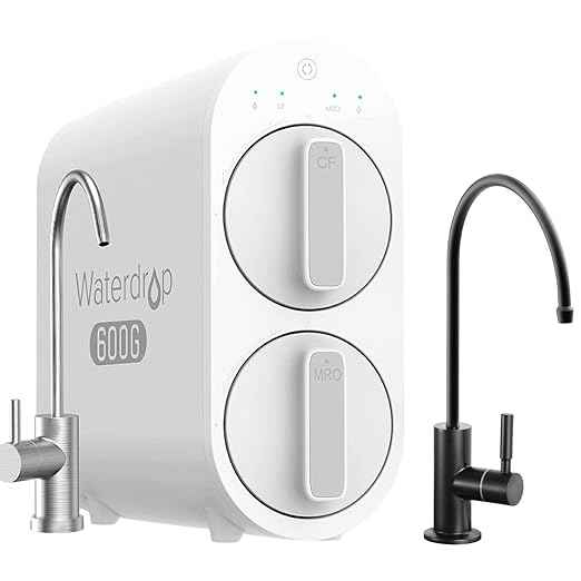Waterdrop G2P600 Reverse Osmosis System with Filtered Water Faucet, 600 GPD Reverse Osmosis Water Filter, 7 Stage Tankless RO Water Filter System, Under Sink RO System, Bundle