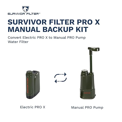 Survivor Filter - PRO X Electric Emergency Manual Back Up Kit | Housing and Parts Only - Filter Not Included - Includes Manual