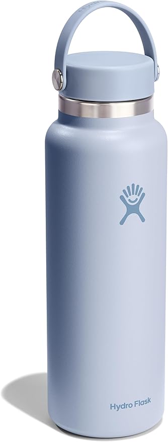 Hydro Flask Water Bottle - Insulated Stainless Steel - Wide Mouth Flex Lid, Non Spill, Leakproof and Refillable in 40 Oz