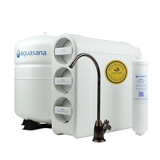 Aquasana SmartFlow® Reverse Osmosis Water Filter | RO Under Sink System | WQA certified up to 99.99% of 90 contaminants including fluoride, PFAS, arsenic, lead, and chlorine | Oil rubbed bronze faucet