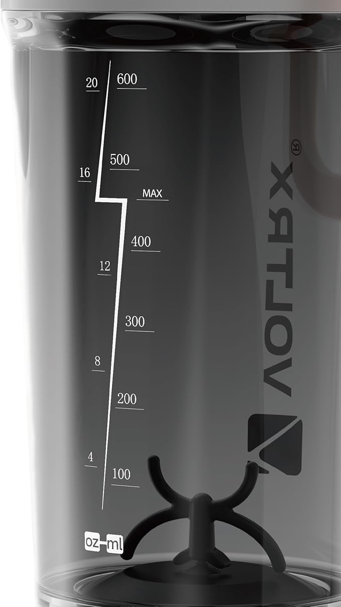 VOLTRX Shaker Bottle, Gallium USB C Rechargeable Electric Protein Shake Mixer, Shaker Cups for Protein Shakes and Meal Replacement Shakes, BPA Free, Made with Tritan, 24oz, Red