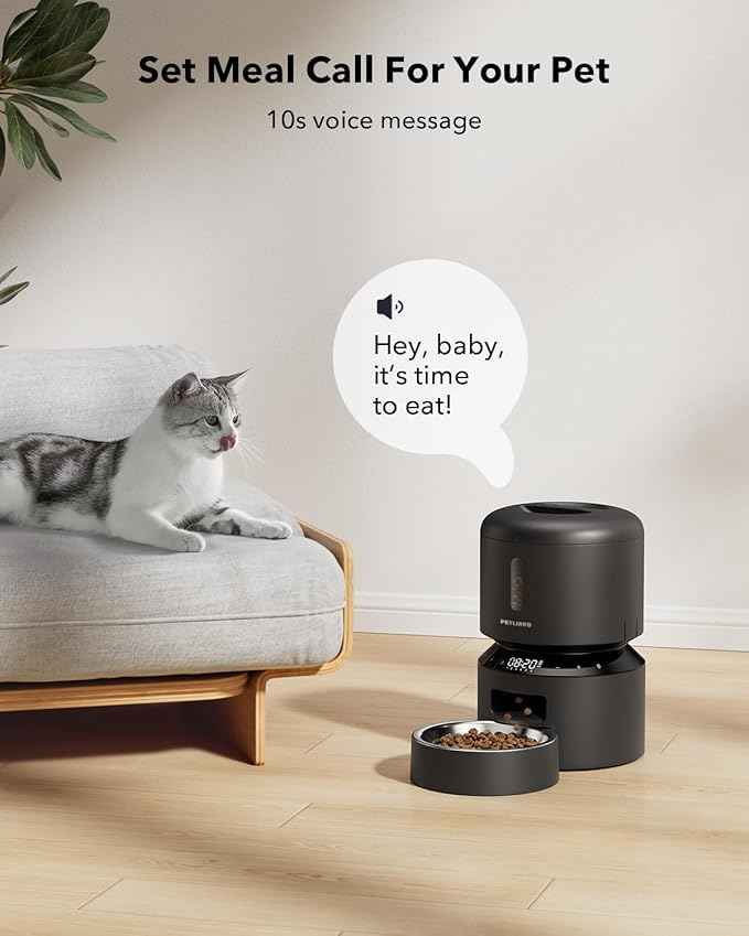 PETLIBRO Automatic Cat Feeder – 3L Programmable Pet Food Dispenser with Airtight Storage, Timed Portion Control, Voice Meal Call & Dual Power Supply, Clog-Free Healthy Feeding for Cats & Small Dogs