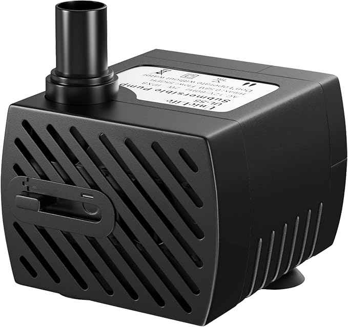 Uniclife Pet Replacement Pump 60 GPH 2W 2ft High Lift Quiet Pump for Smart Pet Fountains 12 V Compact Submersible Water Pump with 120 V Converter Adaptor for Nano Fish Tanks Bowls Up to 5 Gallons