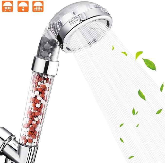 Nosame® Shower Head with Hose, Filter Filtration High Pressure Water Saving 3 Mode Function Spray Handheld Showerheads for Dry Skin & Hair