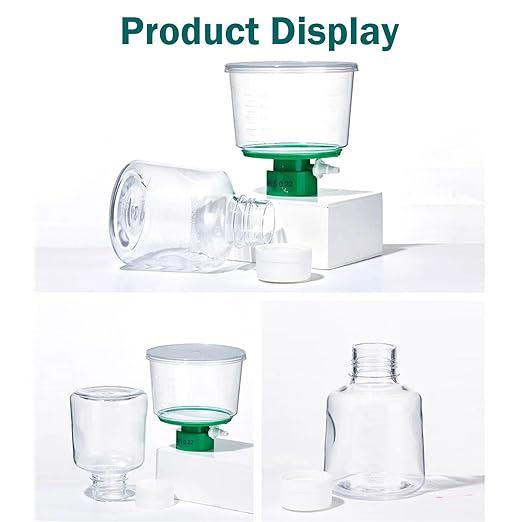 250ml Vacuum Filter Units - PES Bottle Top Vacuum Filter 0.22μm, Individually Wrapped,Pack of 1