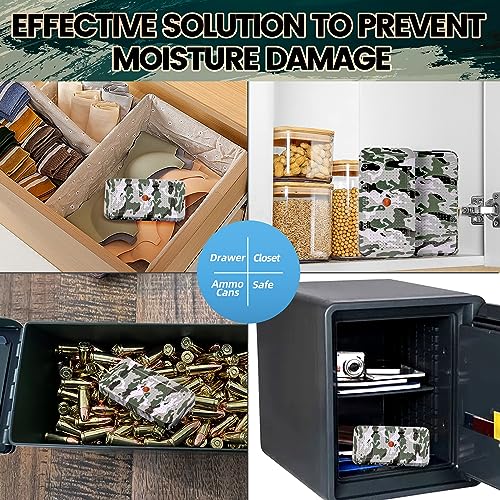 100 Gram Camouflage Gun Safe Dehumidifier Silica Gel Canister Rechargeable Dehumidifier Desiccant Reusable Indicating Desiccant Moisture Absorber with Visible Window [2PACK] (2 Count)