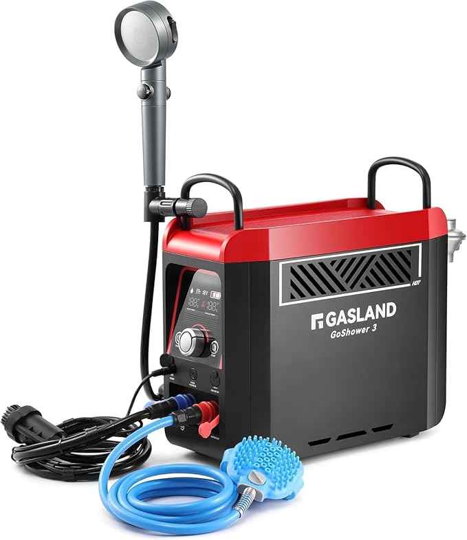 GASLAND G3 Max Portable Propane Tankless Water Heater with Built-in Pump, CSA Certified Outdoor Camping Shower System, 1.5H Fast Charging, Instant Hot Water for Camping, RV, Cabin & Off-Grid