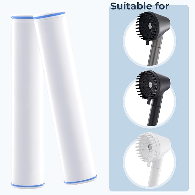 Ryamen 2-Pack Shower Filter Replacement for Magnetic Shower Head with Handheld