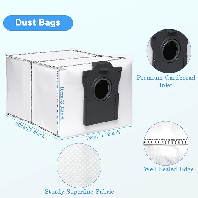 23 PCS Replacement Parts for Dreame X40 Ultra, L40 Ultra, X40 Master, MOVA P10 Pro Ultra Vacuum Cleaner, 1 Main Brush, 4 HEPA Filters, 6 Mop Pads, 6 Dust Bags, 6 Side Brush Accessories Kit - AquaVibe