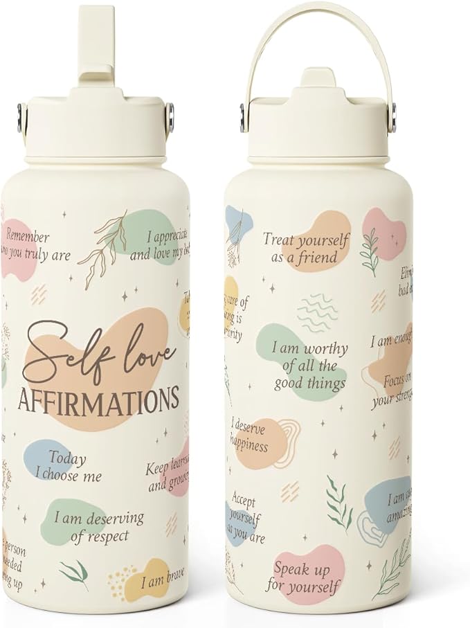 Inspiration Gifts for Women Girls, Inspiration Water Bottle 32oz Stainless Steel with Lid, Insulated Bottles Gift Idea for Birthday Christmas