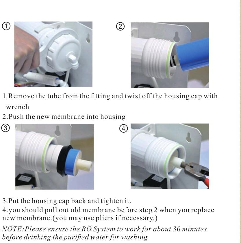 150 GPD Reverse Osmosis RO Membrane (4 Count)